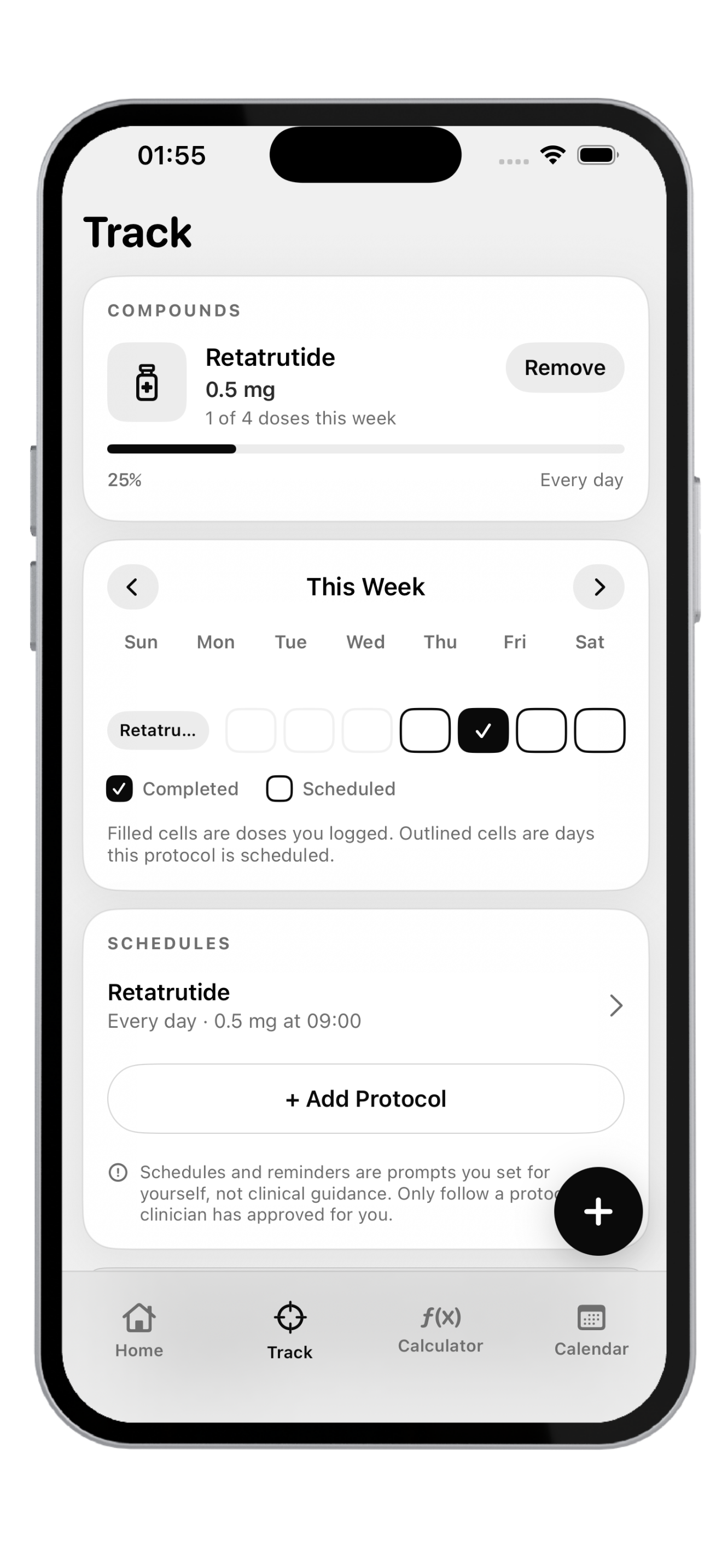 MOG weekly tracking screen